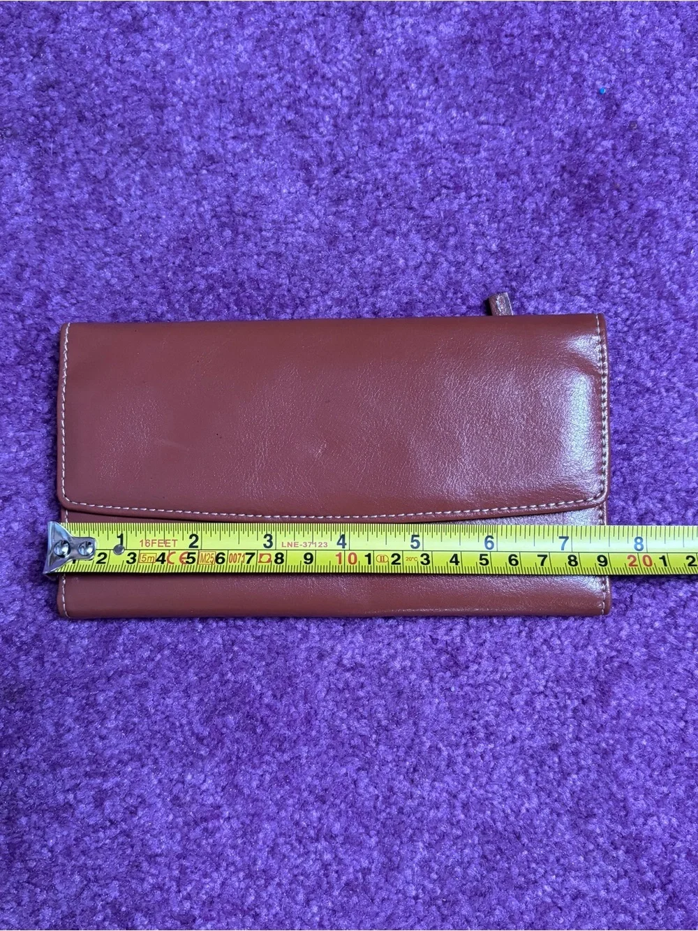 mundi Tan Leather Flap Wallet
